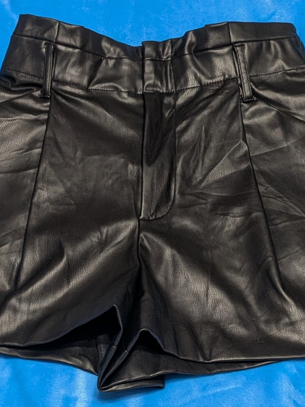 Faux Leather High-Waist Shorts